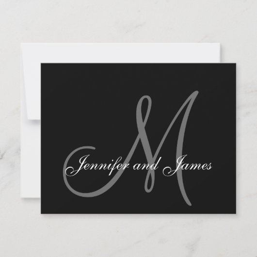 Elegant Wedding RSVP-kaart met monogram RSVP Kaartje (Voorkant)