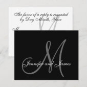 Elegant Wedding RSVP-kaart met monogram RSVP Kaartje (Voorkant / Achterkant)