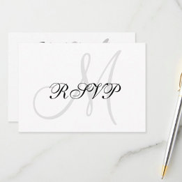 Elegant Wedding RSVP-kaart met monogram RSVP Kaartje