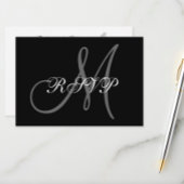 Elegant Wedding RSVP-kaart met monogram RSVP Kaartje