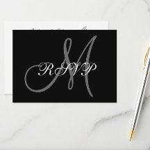 Elegant Wedding RSVP-kaart met monogram