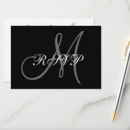 Elegant Wedding RSVP-kaart met monogram RSVP Kaartje