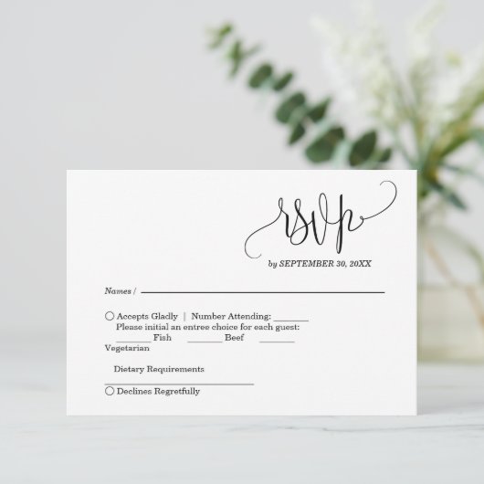 Elegant Wedding RSVP-kaart RSVP Kaartje (Staand voorkant)