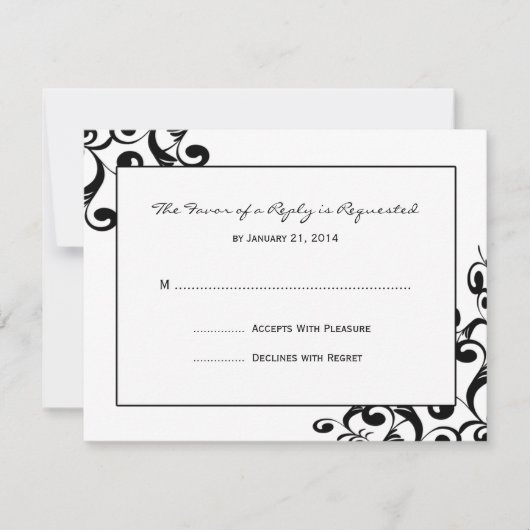 Elegant Wedding RSVP-kaarten RSVP Kaartje (Voorkant)