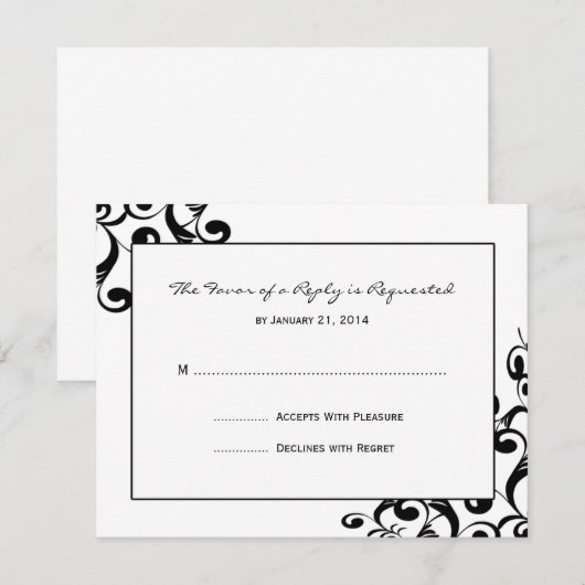 Elegant Wedding RSVP-kaarten RSVP Kaartje (Voorkant / Achterkant)