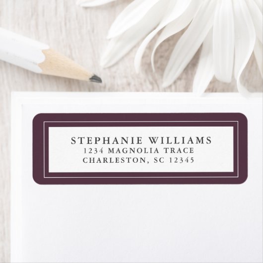 Elegant Wedding RSVP Modern Dramatic Luxe Paars Etiket (Insitu)