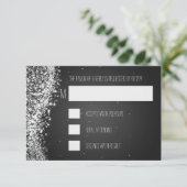 Elegant Wedding RSVP-mousserende golf RSVP Kaartje (Staand voorkant)