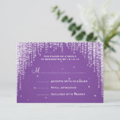 Elegant Wedding RSVP Night Dazzle Black (Staand voorkant)