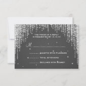 Elegant Wedding RSVP Night Dazzle Black (Voorkant)