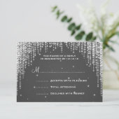 Elegant Wedding RSVP Night Dazzle Black (Staand voorkant)