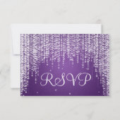 Elegant Wedding RSVP Night Dazzle Black Kaartje (Achterkant)