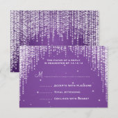 Elegant Wedding RSVP Night Dazzle Black Kaartje (Voorkant / Achterkant)