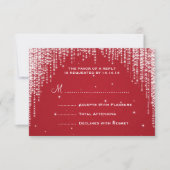 Elegant Wedding RSVP Night Dazzle Red (Voorkant)