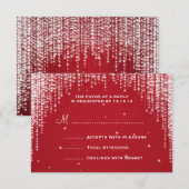 Elegant Wedding RSVP Night Dazzle Red (Voorkant / Achterkant)
