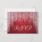 Elegant Wedding RSVP Night Dazzle Red Kaartje (Achterkant)