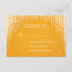 Elegant Wedding RSVP Night Dazzle Sinaasappel