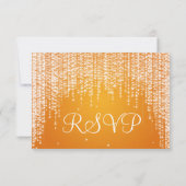 Elegant Wedding RSVP Night Dazzle Sinaasappel (Achterkant)