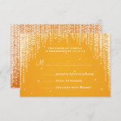 Elegant Wedding RSVP Night Dazzle Sinaasappel (Voorkant / Achterkant)