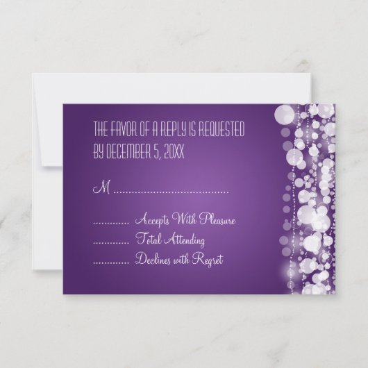 Elegant Wedding RSVP Paars (Voorkant)