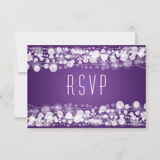 Elegant Wedding RSVP Paars (Achterkant)