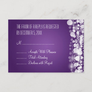 Elegant Wedding RSVP Paars Kaartje