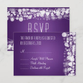 Elegant Wedding RSVP Paars Kaartje (Voorkant / Achterkant)