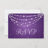 Elegant Wedding RSVP Paars Kaartje (Achterkant)
