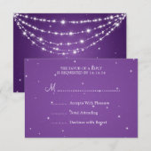 Elegant Wedding RSVP Paars Kaartje (Voorkant / Achterkant)