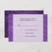 Elegant Wedding RSVP — Paars muziek (Voorkant / Achterkant)