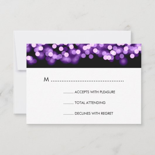 Elegant Wedding RSVP Paarse Hollywood Glam (Voorkant)