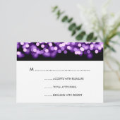 Elegant Wedding RSVP Paarse Hollywood Glam (Staand voorkant)