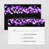 Elegant Wedding RSVP Paarse Hollywood Glam (Voorkant / Achterkant)