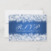 Elegant Wedding RSVP Party Sparkle Blue (Voorkant)