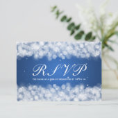 Elegant Wedding RSVP Party Sparkle Blue (Staand voorkant)