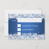 Elegant Wedding RSVP Party Sparkle Blue (Achterkant)