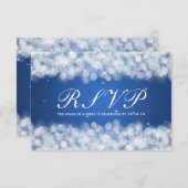 Elegant Wedding RSVP Party Sparkle Blue (Voorkant / Achterkant)