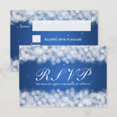 Elegant Wedding RSVP Party Sparkle Blue Kaartje (Voorkant / Achterkant)