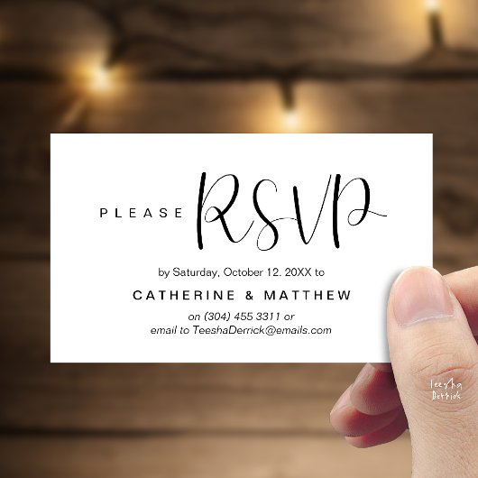  Elegant "Wedding RSVP" Reminder Details Informatiekaartje