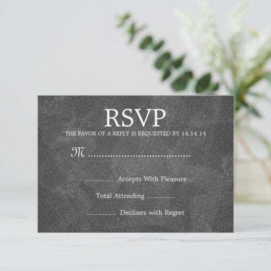 Elegant Wedding RSVP Romantic Paris Black (Staand voorkant)