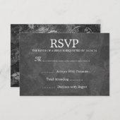 Elegant Wedding RSVP Romantic Paris Black (Voorkant / Achterkant)