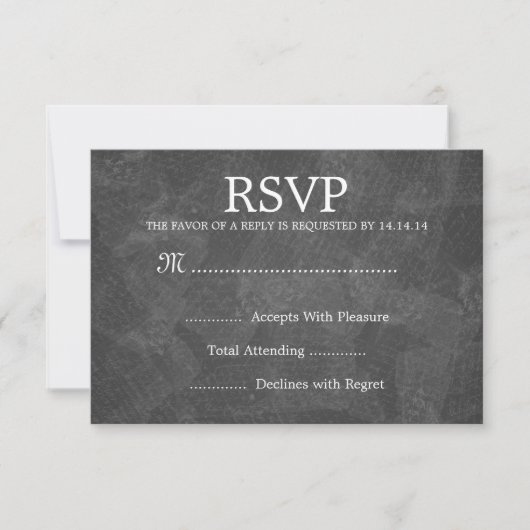 Elegant Wedding RSVP Romantic Paris Black Kaartje (Voorkant)