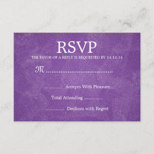 Elegant Wedding RSVP Romantic Paris Paars Kaartje