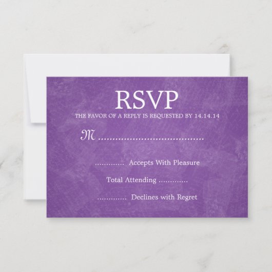 Elegant Wedding RSVP Romantic Paris Paars Kaartje (Voorkant)