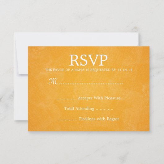 Elegant Wedding RSVP Romantic Paris Sinaasappel Kaartje (Voorkant)