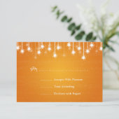 Elegant Wedding RSVP Shimmering Stars Sinaasappel (Staand voorkant)