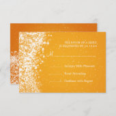 Elegant Wedding RSVP Sinaasappel mousserende golf (Voorkant / Achterkant)