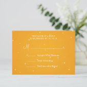 Elegant Wedding RSVP Sinaasappel mousserende keten Kaartje (Staand voorkant)
