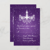 Elegant Wedding RSVP Spaarluchters Paars (Voorkant / Achterkant)
