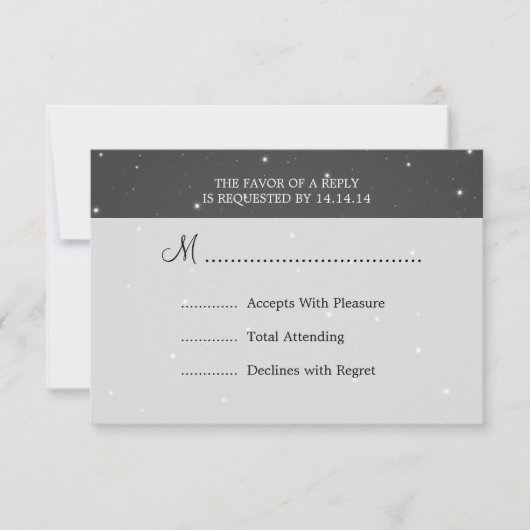 Elegant Wedding RSVP Sparging Chain Black (Voorkant)