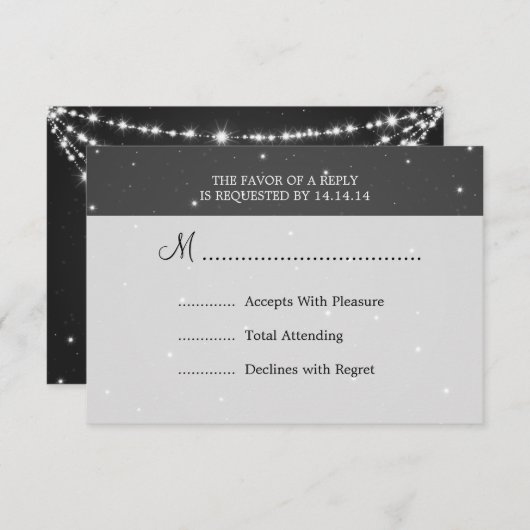 Elegant Wedding RSVP Sparging Chain Black (Voorkant / Achterkant)